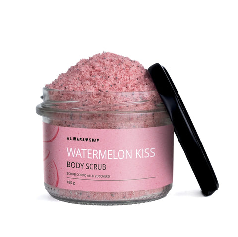 Scrub Watermelon Kiss in barattolo di vetro 180 gr - Almara Soap