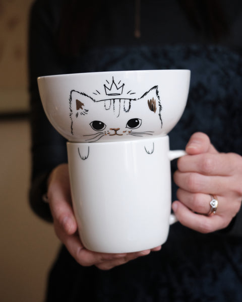 Set Mug + Bowl per la Colazione I'M A CAT PERSON Himalaya