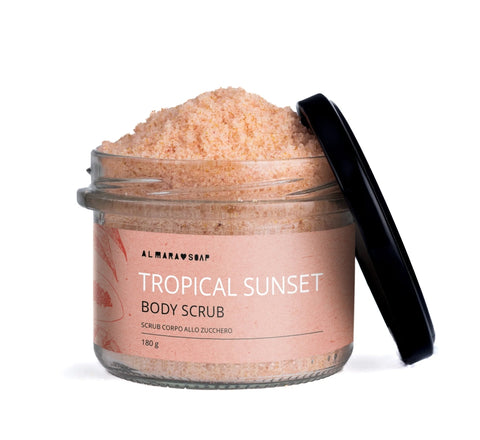 Scrub Corpo Tropical Sunset in barattolo di vetro 180 gr - Almara Soap